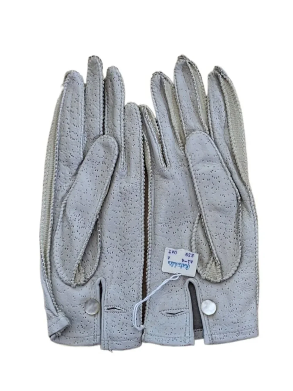 Vintage Rothchilds Women’s Size A1-4 XS Perforated Leather Gloves Oatmeal NWT
